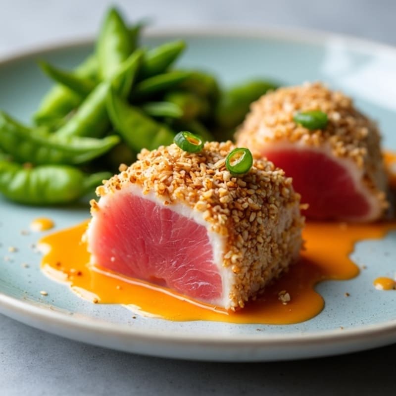 Sesame-Crusted Seared Tuna with Spicy Mayo