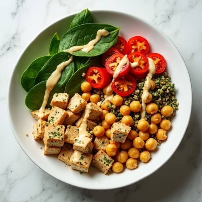 Fresh Herb-Roasted Chickpea Bowl with Lemon Tahini Drizzle