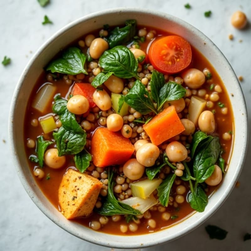 Hearty Lentil Stew with Fresh Herbs and Vegetables