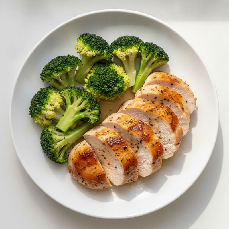Seared Turkey Breast with Steamed Broccoli