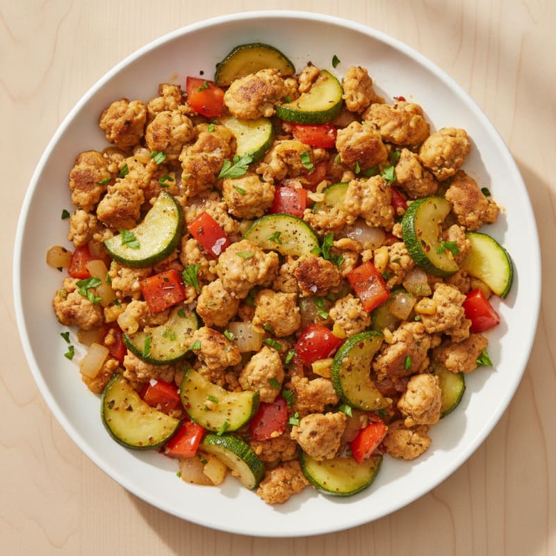Ground Chicken and Vegetable Skillet