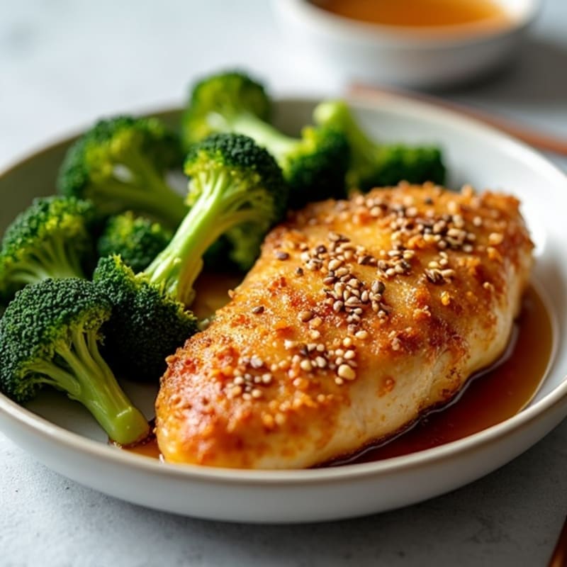 Crispy Baked Sesame-Ginger Chicken with Broccoli