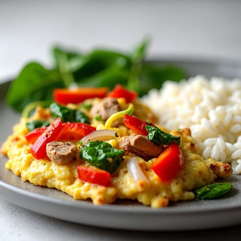 Egg White Steak and Vegetable Scramble