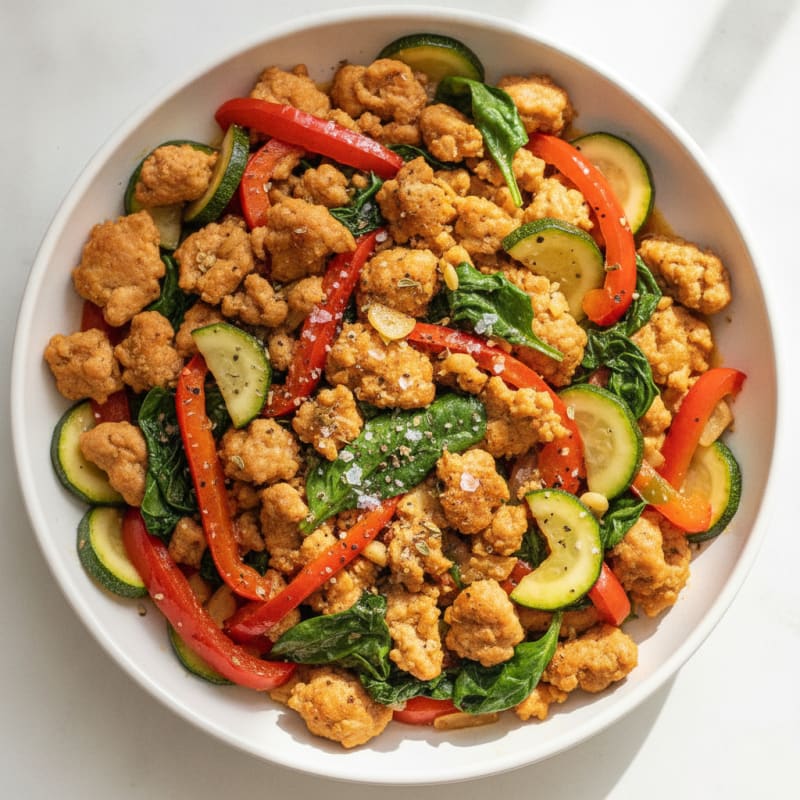 Ground Chicken and Vegetable Skillet