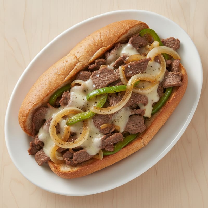 Philly Cheesesteak with Caramelized Onions