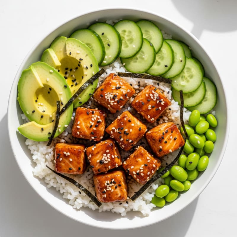 Crispy Sesame Salmon Sushi Bowl