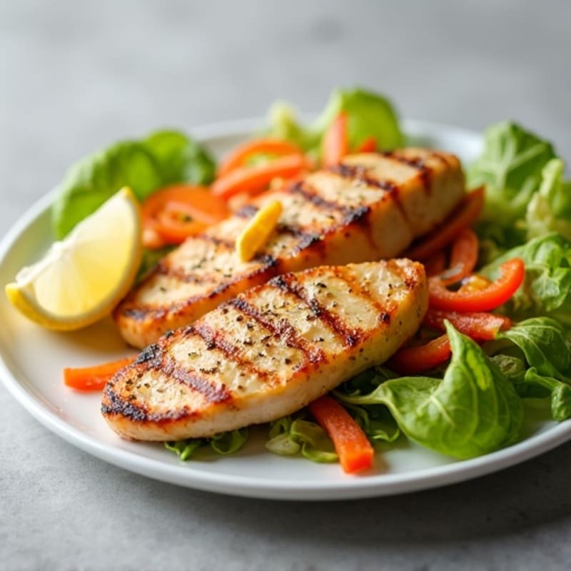 Grilled Chicken Breast with Crunchy Cabbage Slaw