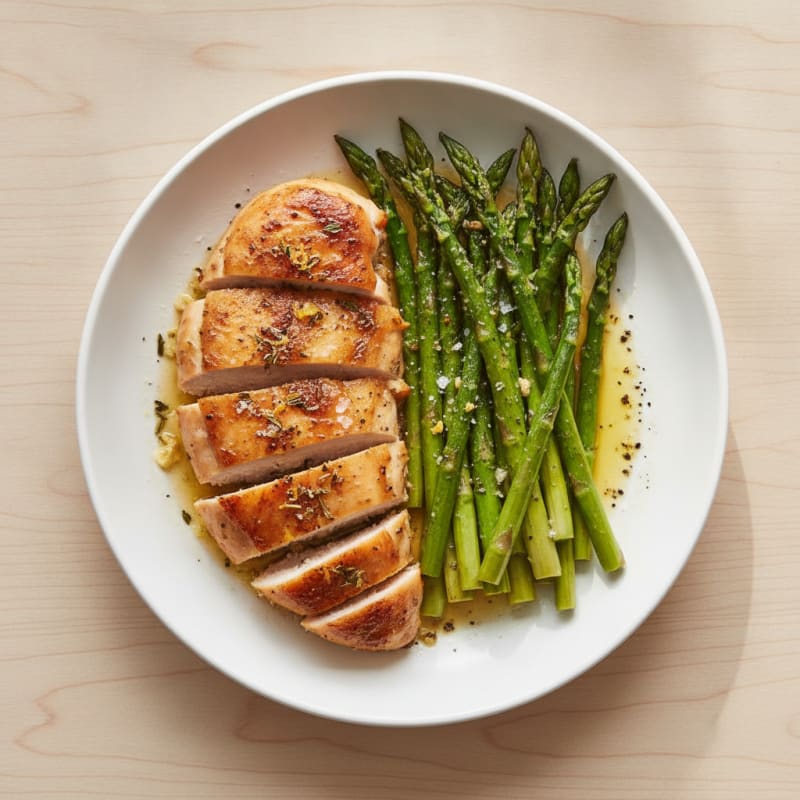 Lemon Herb Roasted Chicken and Asparagus