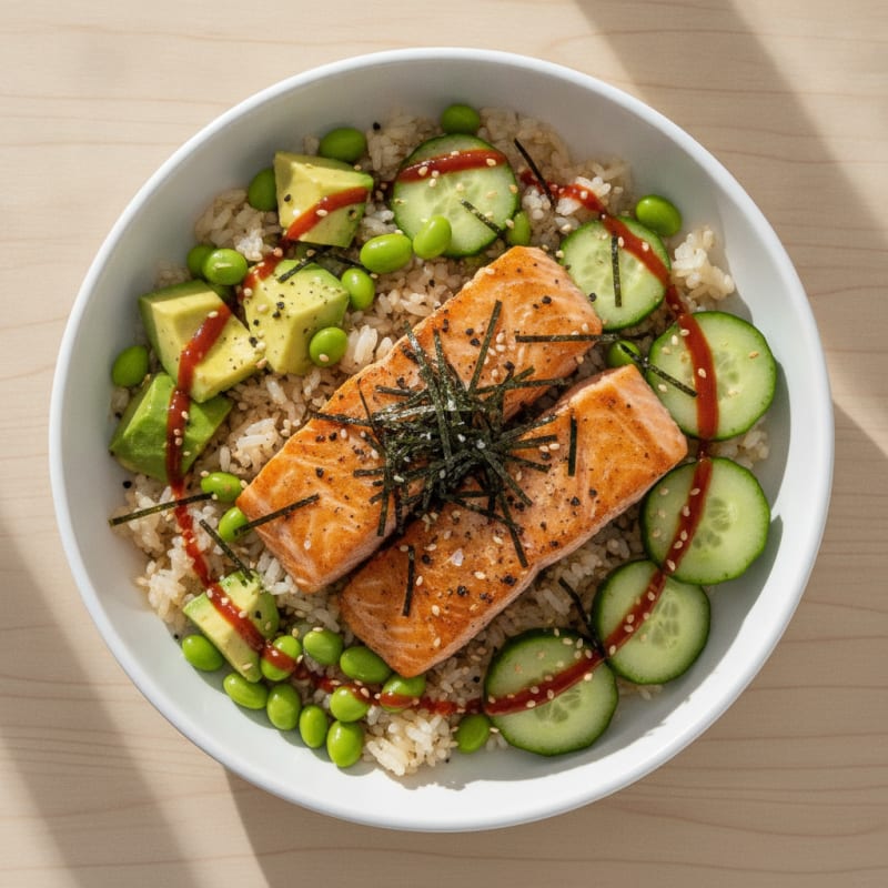 Deconstructed Sushi Salmon Rice Bowl