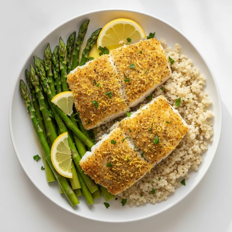 Lemon-Herb Baked Cod with Asparagus