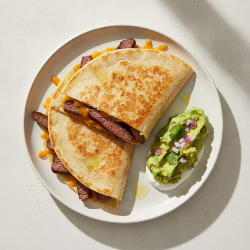 Carne Asada Quesadillas with Guacamole