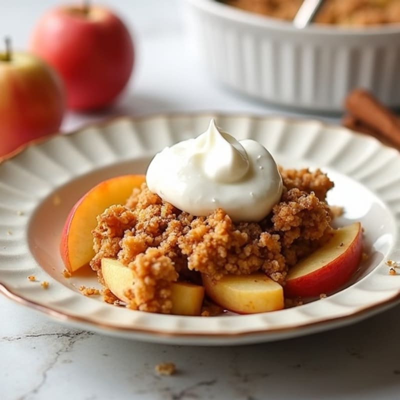 Healthy Baked Apple Crumble with Crispy Oat Topping