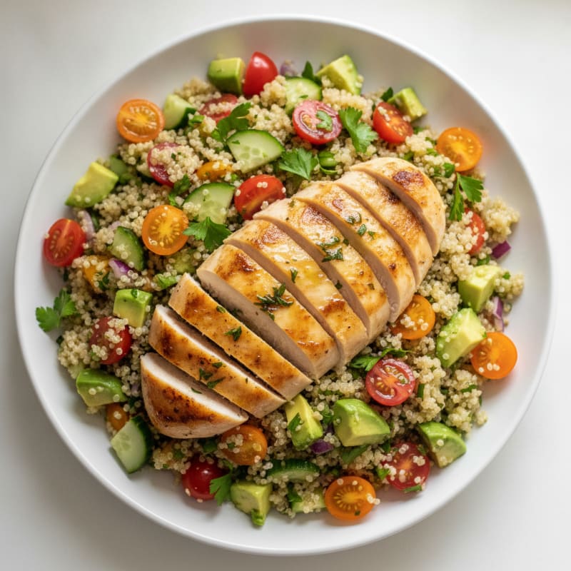 Lemon Herb Chicken and Quinoa Salad
