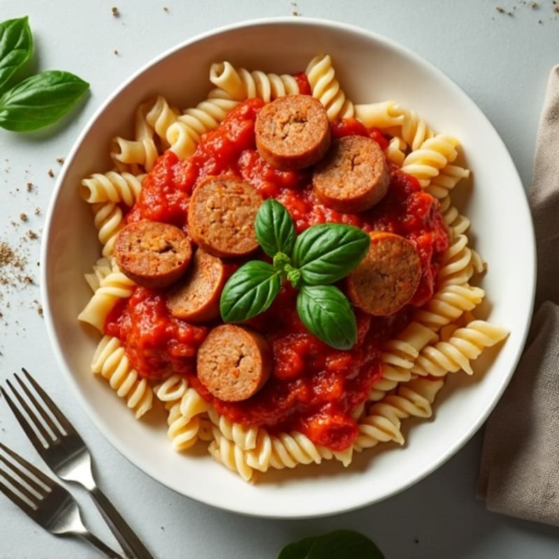 Hearty Lean Sausage Ragu with Whole Wheat Pasta