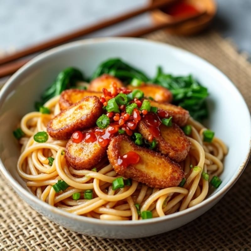 Spicy Numbing Dan Dan Noodles with Crispy Pork