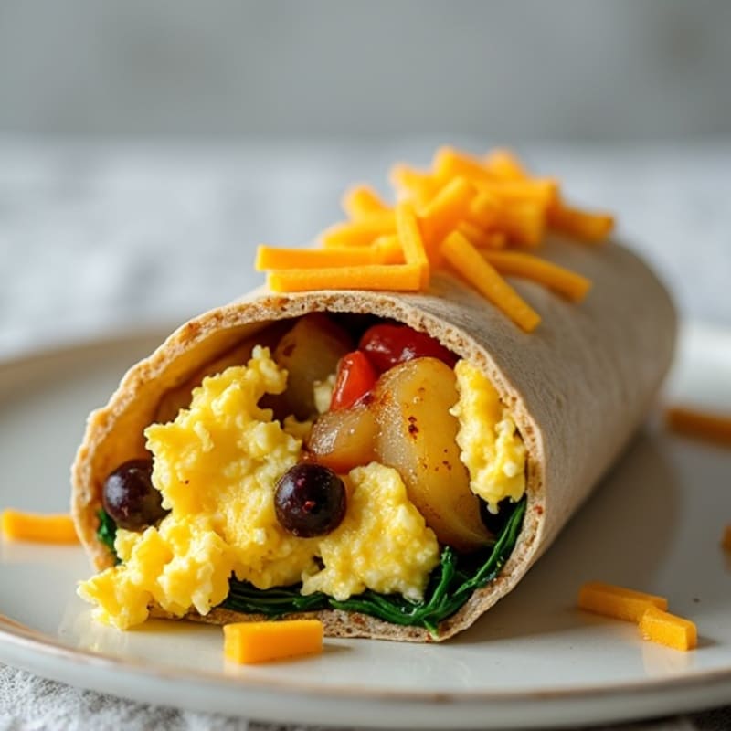 Hearty Scrambled Egg, Black Bean, and Roasted Potato Breakfast Burrito