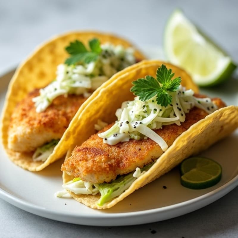 Crispy Fish Tacos with Fresh Lime Slaw