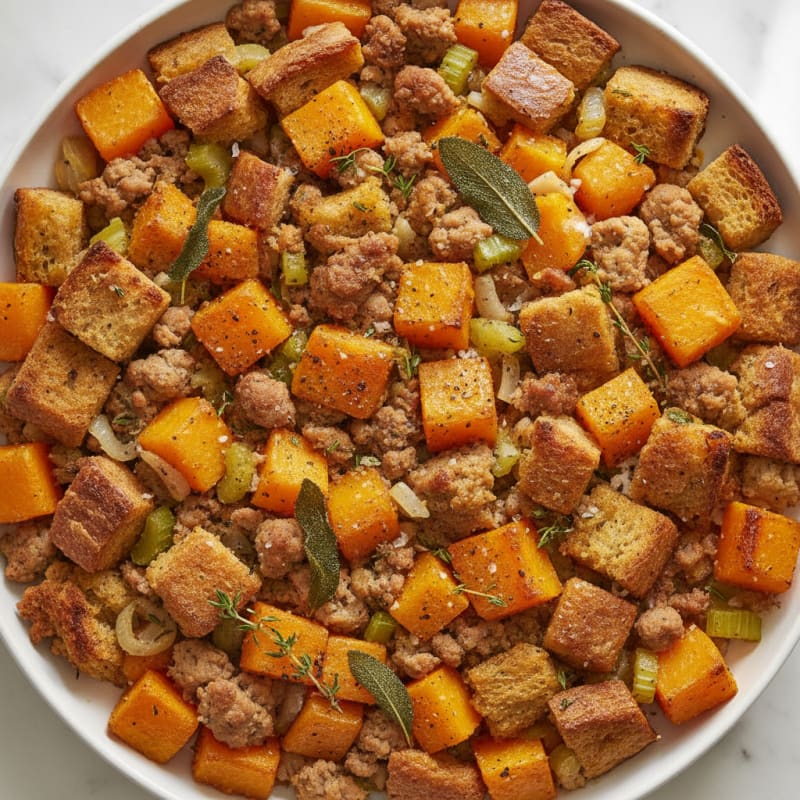 Roasted Squash Sourdough Stuffing