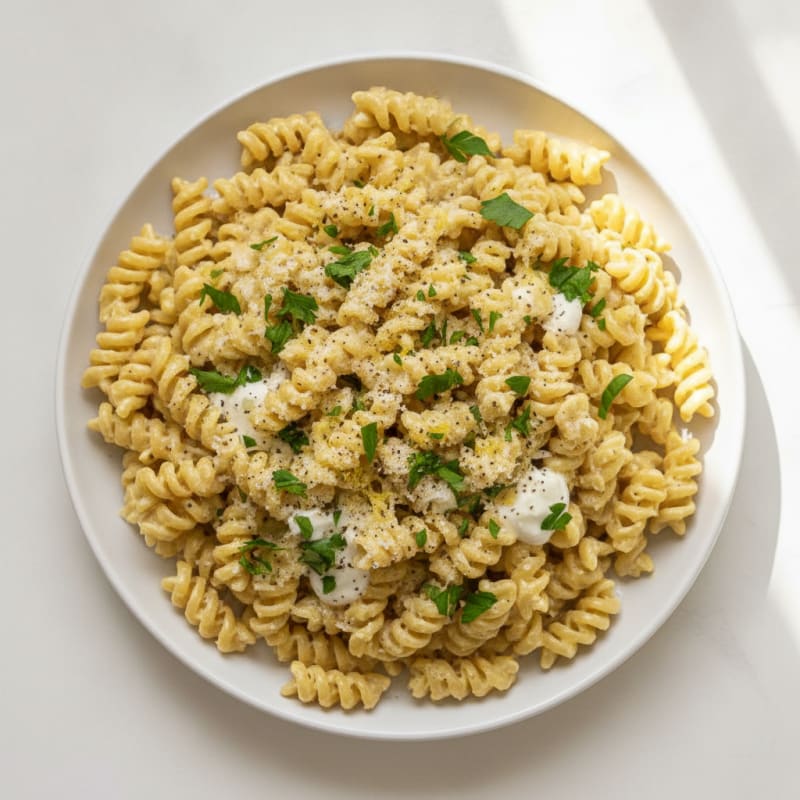 Lemon-Garlic Yogurt Pasta with Parmesan and Parsley