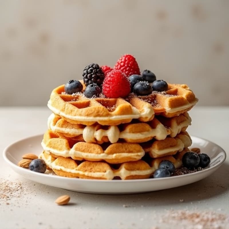 Protein-Packed Almond Flour Waffle Stack