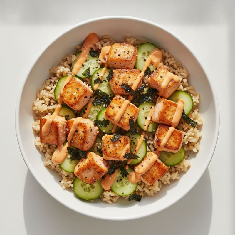 Seared Salmon Sushi Rice Bowl