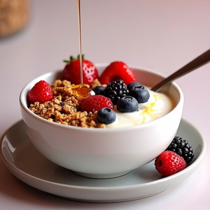 Creamy Greek Yogurt Bowl with Protein Granola and Berries