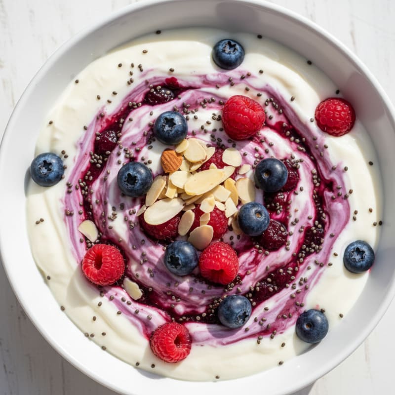 Silky Greek Yogurt Protein Pudding with Berries