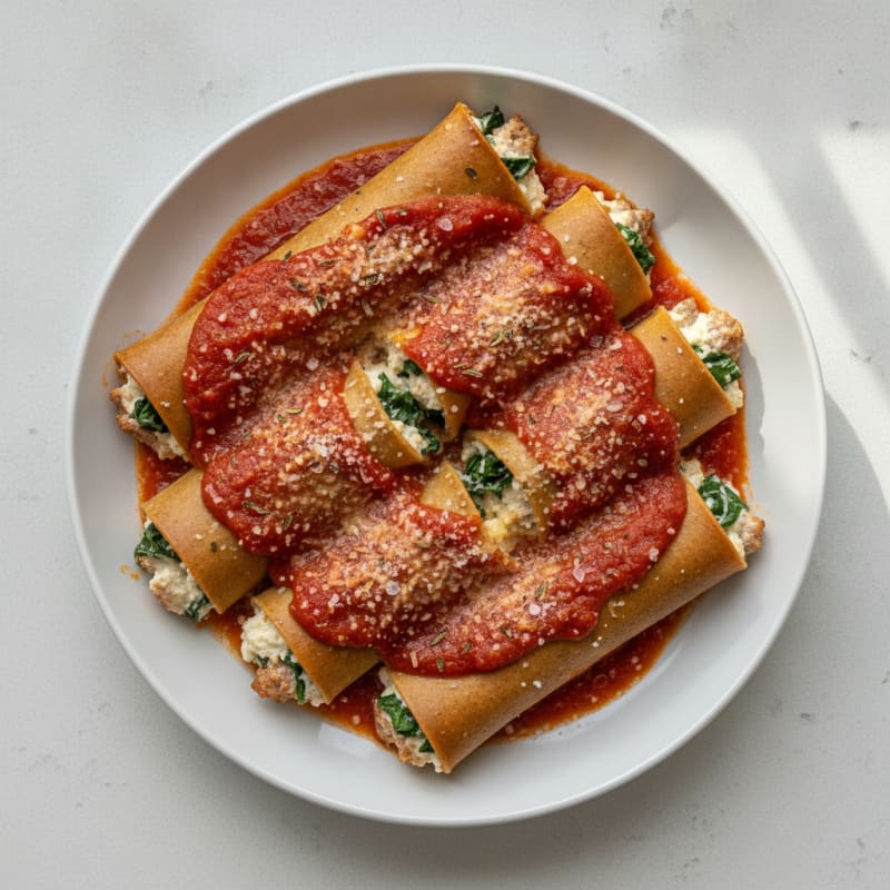 Spinach and Ricotta Lasagna Roll Ups