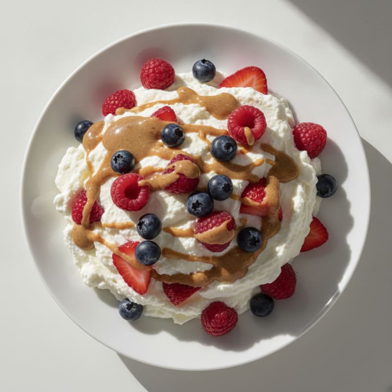 Greek Yogurt Protein Mousse with Mixed Berries