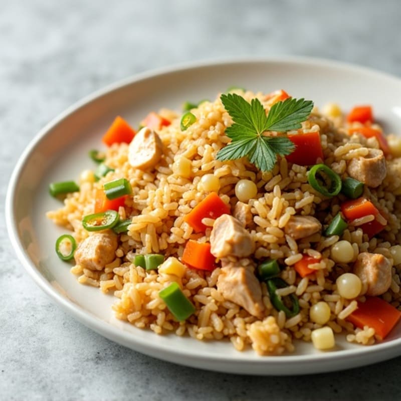 Healthy Chicken Fried Rice with Fresh Vegetables