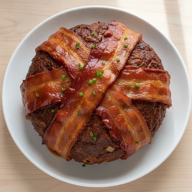 BBQ Bacon-Wrapped Meatloaf with Glaze