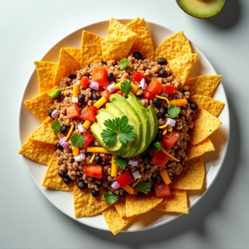 Crispy Lean Ground Turkey Nachos with Fresh Toppings