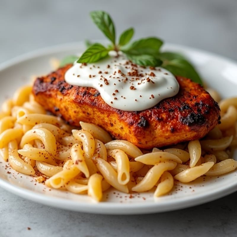 Spicy Blackened Chicken with Creamy Whole Wheat Pasta