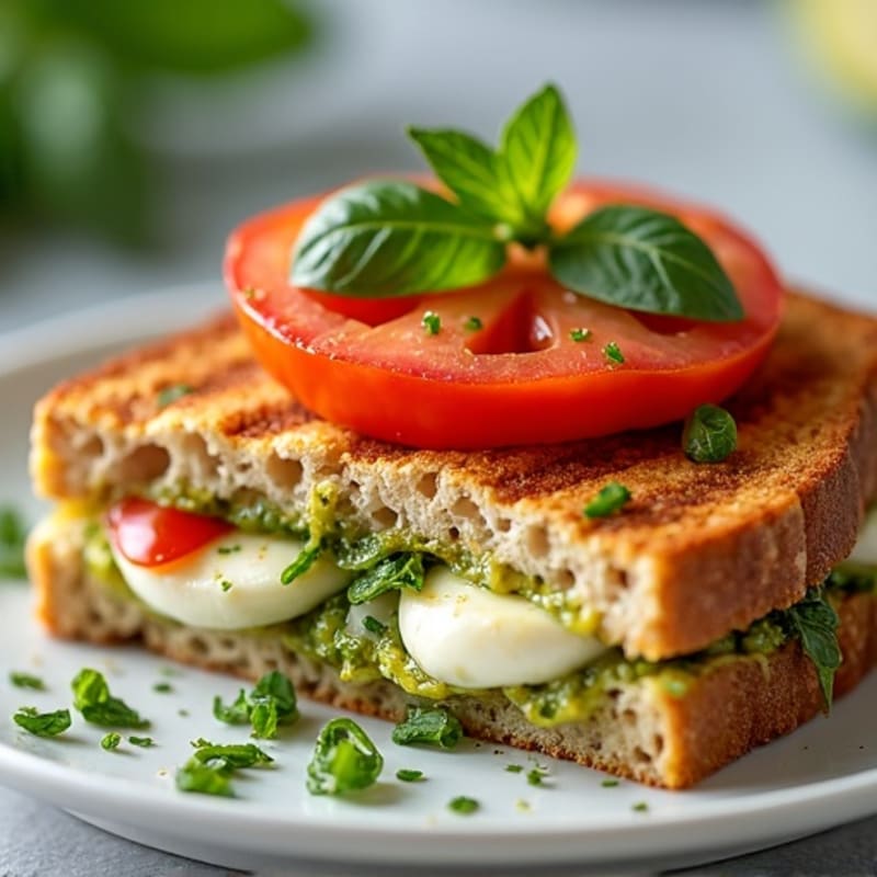 Fresh Mozzarella and Tomato Pesto Melt