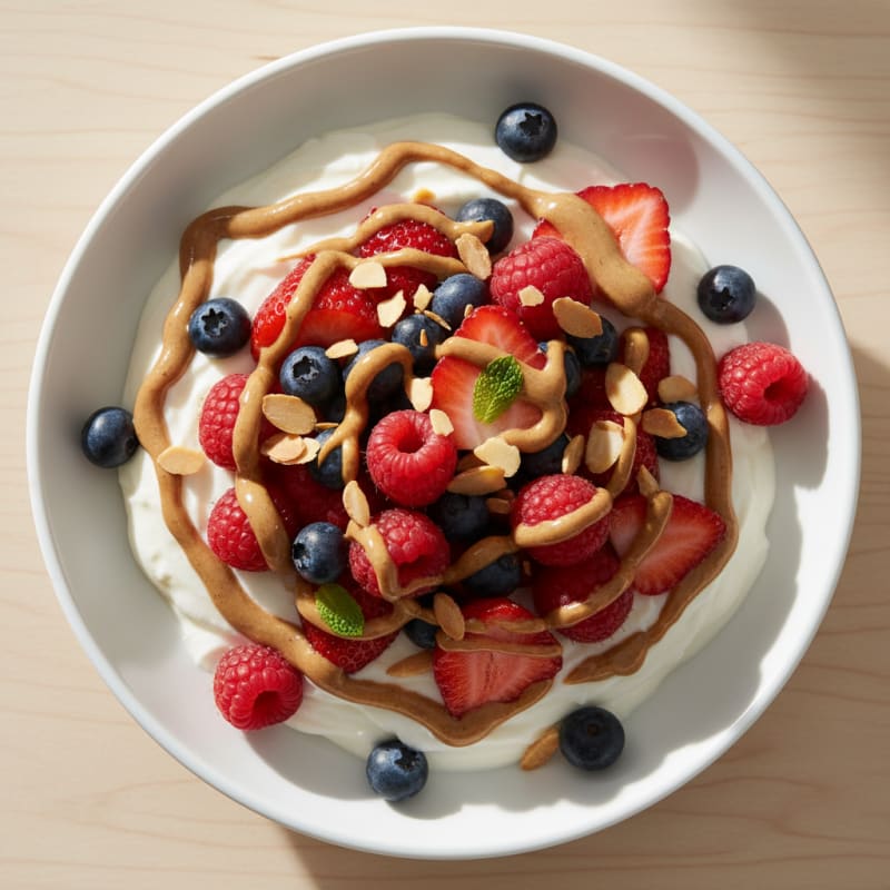 Greek Yogurt Protein Bowl with Berries and Almond Butter