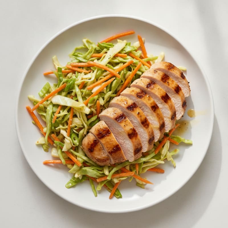Grilled Turkey Breast with Crunchy Cabbage Slaw