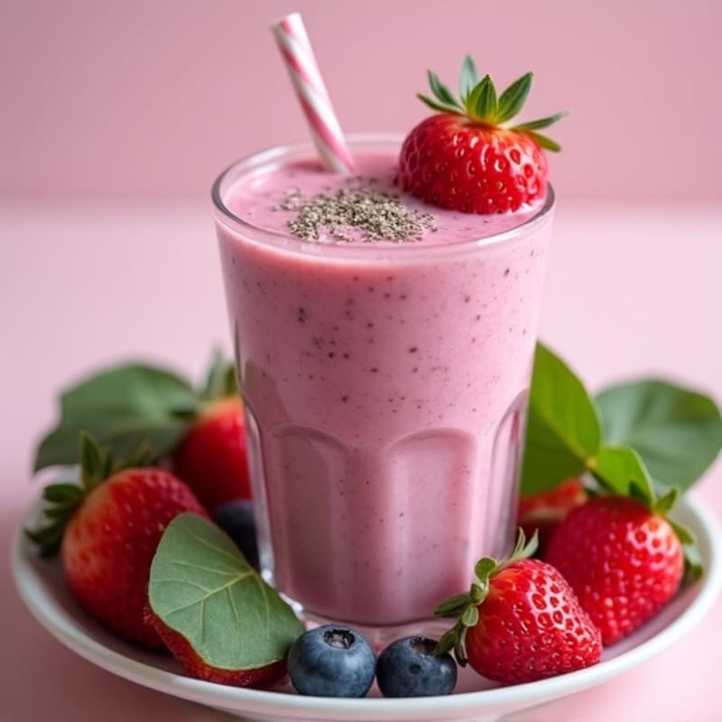 Creamy Berry Spinach Protein Smoothie