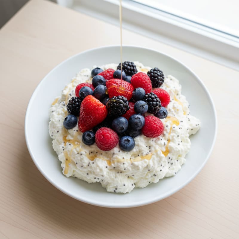 Greek Yogurt Protein Mousse with Mixed Berries