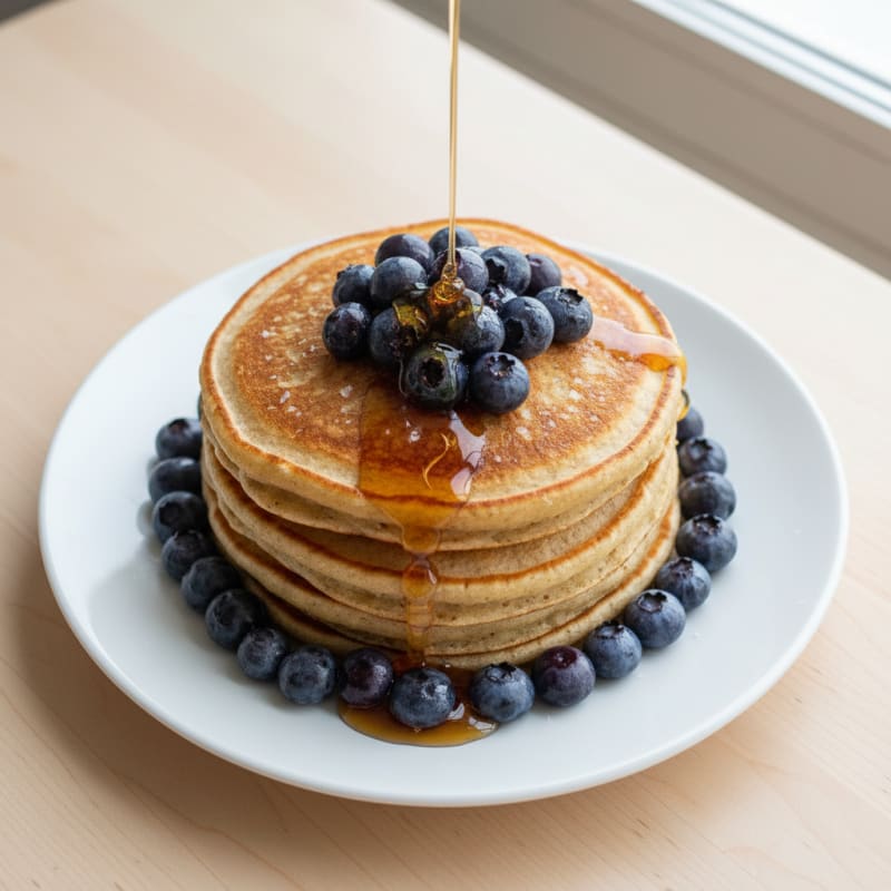 Fluffy Golden Buttermilk Pancakes with Berries