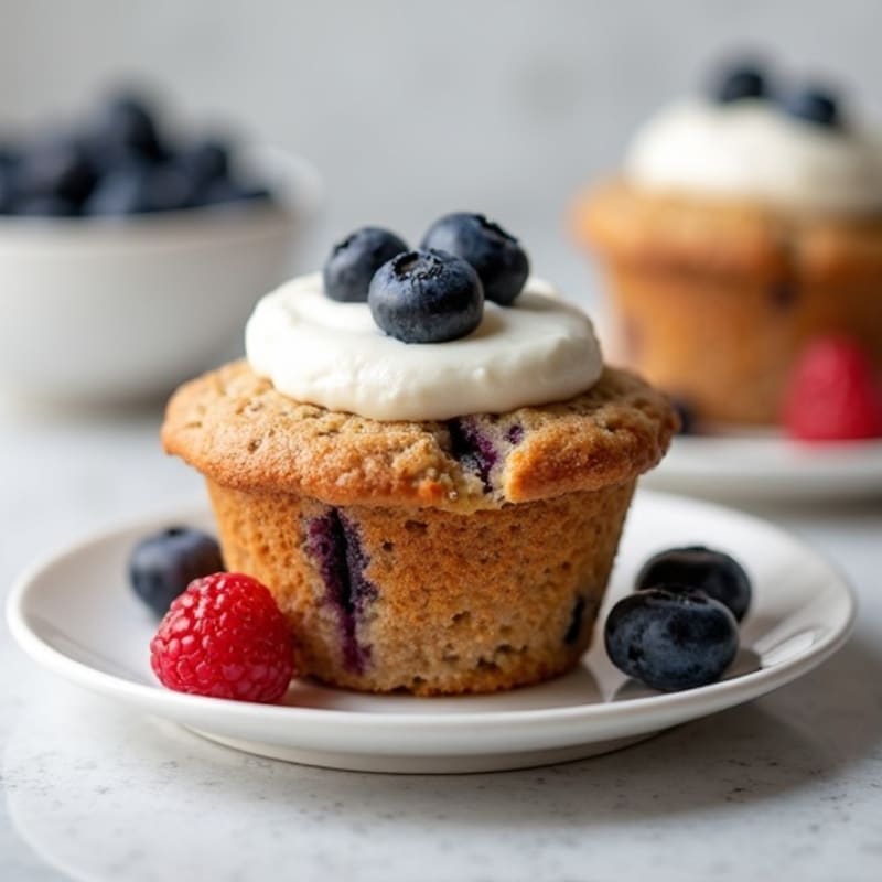 High-Protein Muffin with Greek Yogurt and Berries