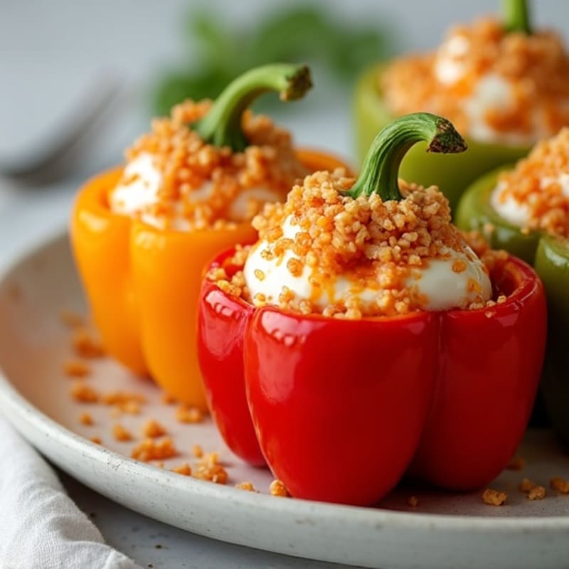 Creamy Buffalo Chicken Stuffed Bell Peppers