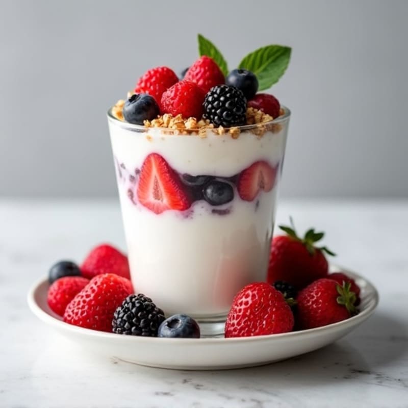 Greek Yogurt Protein Parfait with Mixed Berries