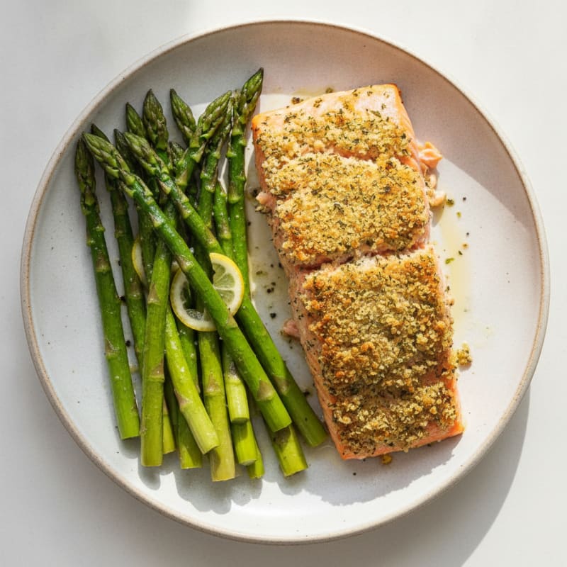 Herb-Crusted Salmon with Roasted Asparagus
