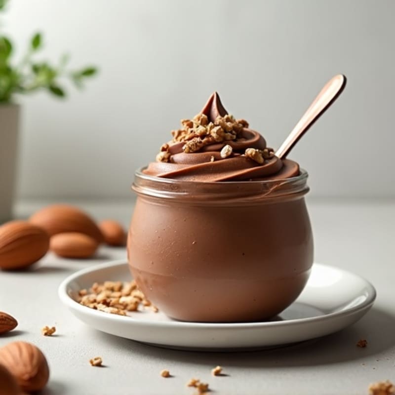 Silky Chocolate Protein Pudding with Almond Butter Swirl