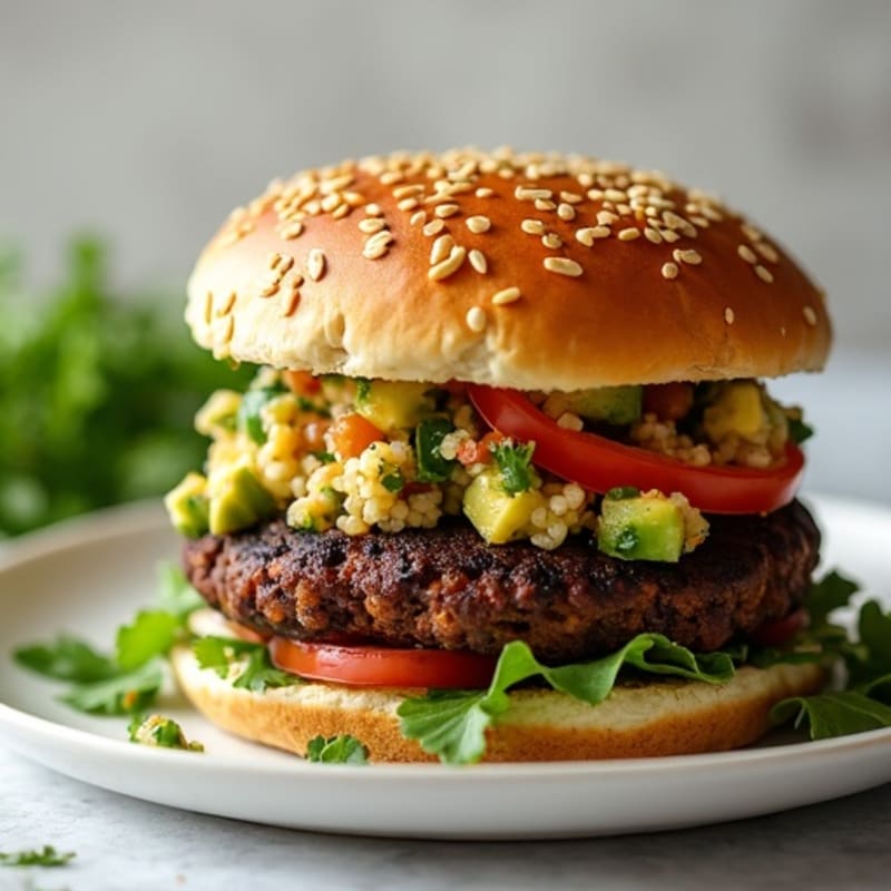 Hearty Smoky Black Bean Burgers with Fresh Avocado Salsa