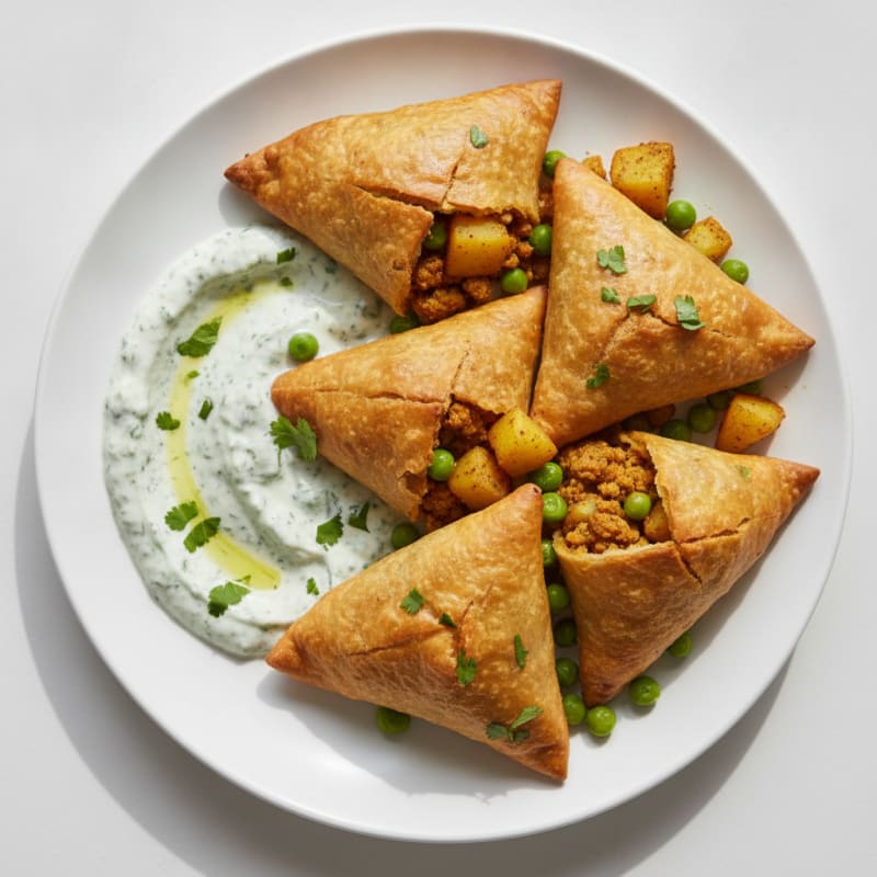 Curried Potato and Pea Samosas