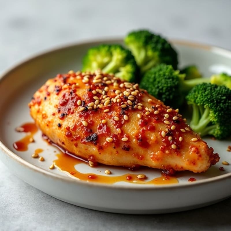 Crispy Baked Chicken with Sweet and Spicy Sesame Glaze