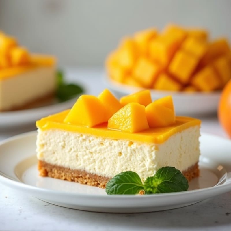 Creamy Mango Protein Cheesecake