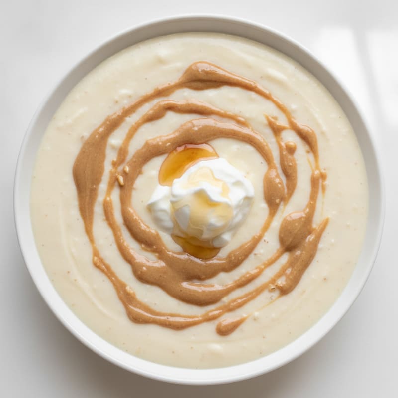 Creamy Vanilla Protein Pudding with Almond Butter Swirl