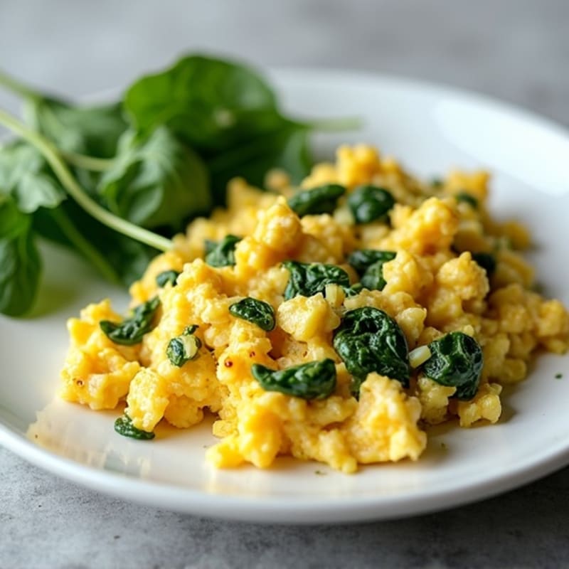 Egg White and Turkey Spinach Scramble